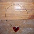 Dubbel hart (glashanger) met zilverkleurige ketting